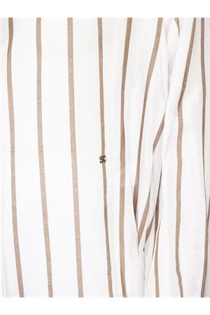 Camicia in cotone e seta a righe bianche e beige SEMI COUTURE | Y6SK58RG105